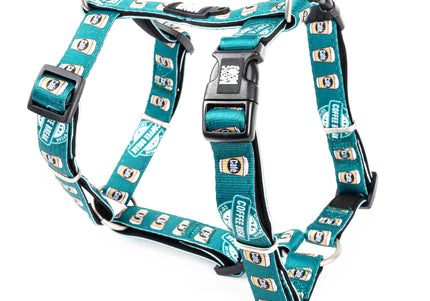 Max&Molly Coffee Break H-Harness – Colorful Adjustable Dog and Puppy Harness, Size M