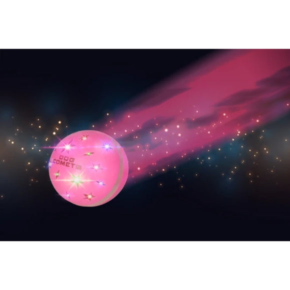 Dog Comets Helix Interactive Ball 8cm – Light-Up, Sound-Emitting, Durable Orange Toy