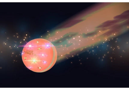 Dog Comets Helix Interactive Ball 8cm – Light-Up, Sound-Emitting, Durable Orange Toy