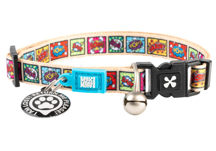 Max&Molly GOTCHA! Smart ID Cat Collar Comic – Colorful Adjustable Collar with Smart Tag Technology