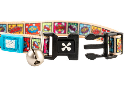 Max&Molly GOTCHA! Smart ID Cat Collar Comic – Colorful Adjustable Collar with Smart Tag Technology