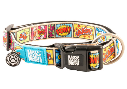 Max&Molly GOTCHA! Smart ID Comic Collar – Medium, Durable Adjustable Design with Smart Tag