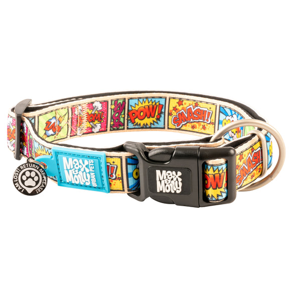 Max&Molly GOTCHA! Smart ID Comic Collar – Medium, Durable Adjustable Design with Smart Tag
