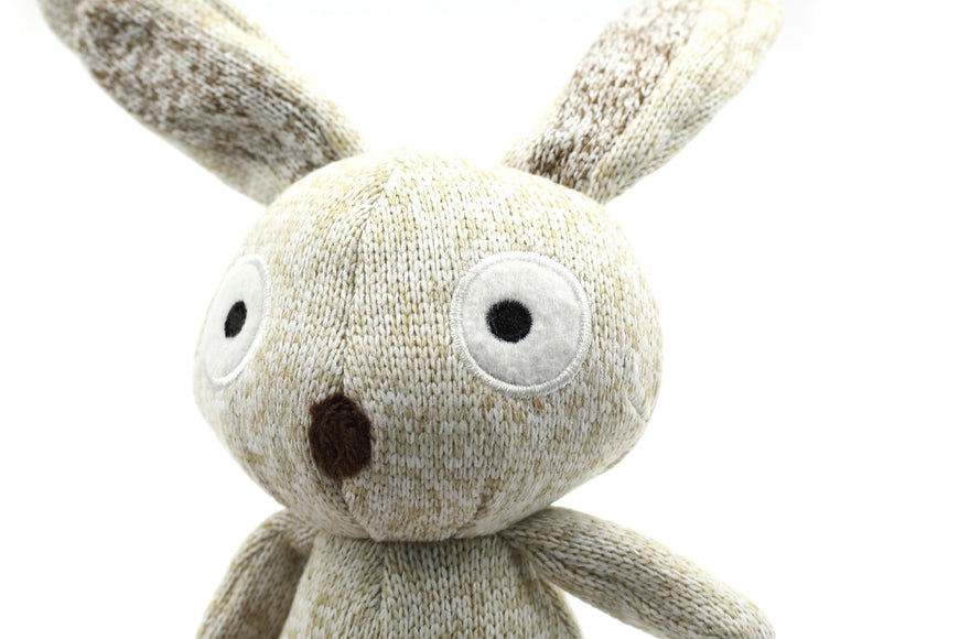 Record Cotton Rabbit Dog Toy – Soft 30cm Plush with Squeaker, Durable Cotton Design