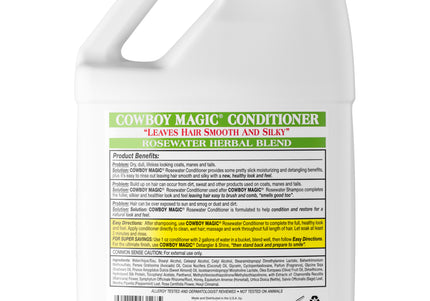 Cowboy Magic Rosewater Conditioner – Moisturizing Formula with Silk Proteins, 3.8L Salon Size