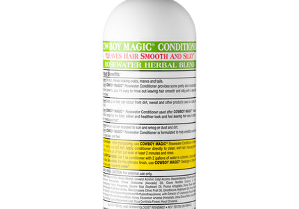 Cowboy Magic Rosewater Conditioner – Moisturizing Detangler with Silk Proteins, 946ml Bottle