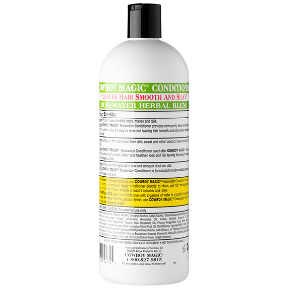 Cowboy Magic Rosewater Conditioner – Moisturizing Detangler with Silk Proteins, 946ml Bottle