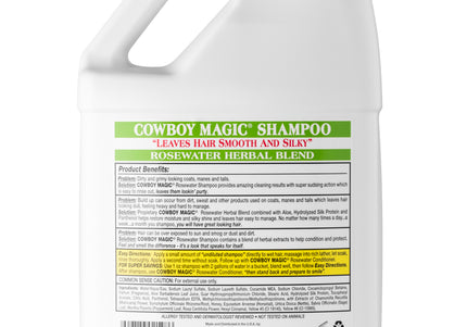 Cowboy Magic Rosewater Shampoo – Gentle Universal Formula, 3.8L, Cleans and Softens All Coat Types