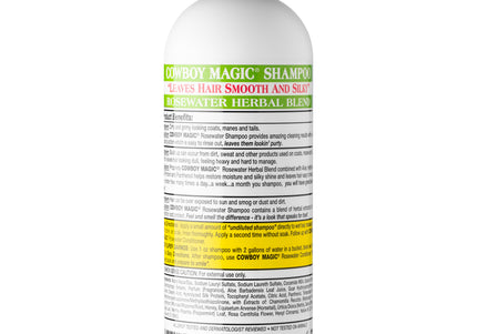 Cowboy Magic Rosewater Shampoo – Gentle Universal Cleanser, Moisturizing Formula, 946ml