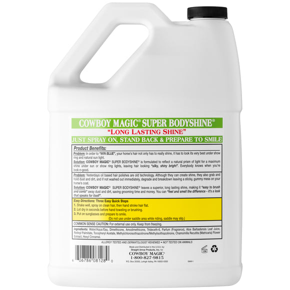 Cowboy Magic Super Bodyshine Glossy Coat Conditioner – Dust-Repellent Shine Formula, 3.8L