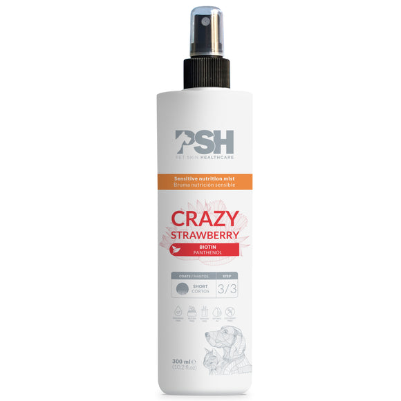 PSH Daily Beauty Crazy Strawberry Mist 300ml – Lightweight Leave-In Conditioner with Fruity Scent, Short Coat Formula
