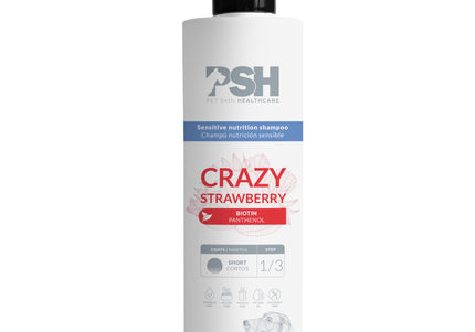 PSH Daily Beauty Short Strawberry Shampoo 300ml – Vegan Biotin Formula, Nourishing for Short Coats