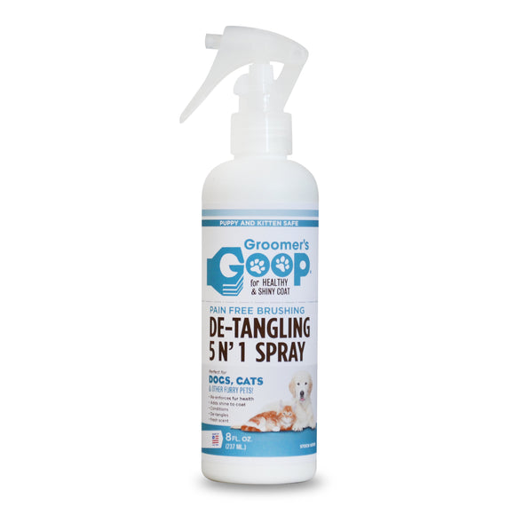 Groomer's Goop Detangling 5n'1 Spray 237ml – Multi-Purpose Conditioning Mist, Eases Combing and Adds Shine