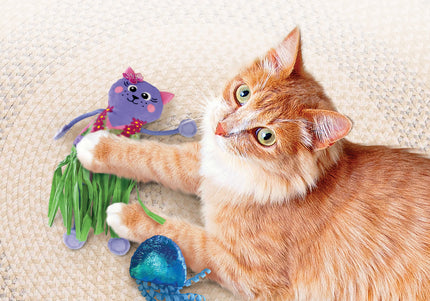 KONG Tropics Hula Cat Toy – 2-in-1 Cat and Jellyfish with Catnip and Rustling Sound