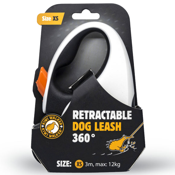 Kiwi Walker Retractable Dog Leash – Automatic 5m Tape, Medium Size, Black, Durable Design