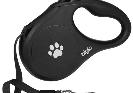 Biglo Standard Black Retractable Leash – Extra Small, Durable Tangle-Free Design