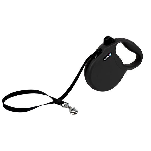 Alcott Wanderer Retractable Leash 5m Black – Compact Tangle-Free Design, Small Size