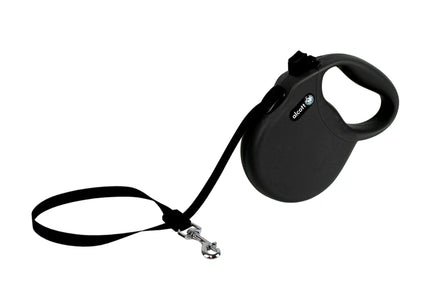 Alcott Wanderer Retractable Leash 5m Black – Compact Tangle-Free Design, Small Size