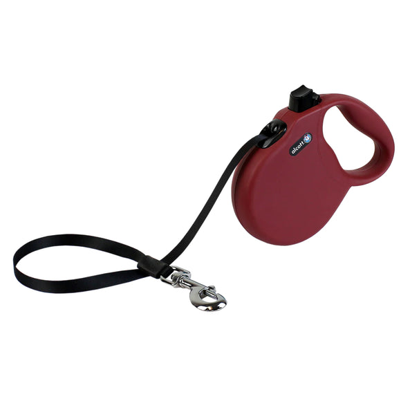 Alcott Wanderer Retractable Leash 5m Red – Automatic Tangle-Free Design, Small Size