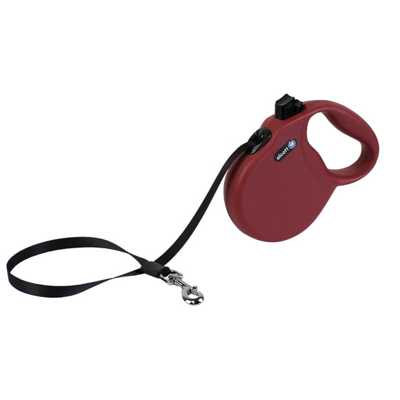 Alcott Wanderer Retractable Leash 5m Red – Automatic Tangle-Free Design, Small Size