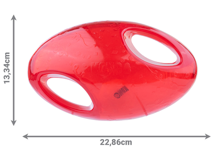 KONG Jumbler Football L/XL – Extra Large Red Ball Toy with Handles and Squeaker, Durable Design