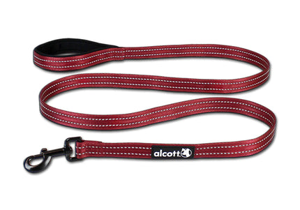 Alcott Adventure Leash 180cm Red – Reflective Tape, Large Size, Durable Design