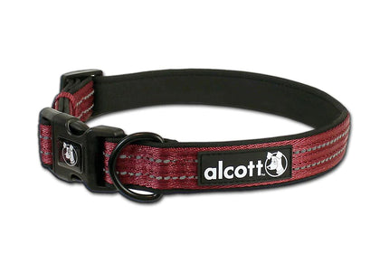 Alcott Adventure Collar Red – Reflective Adjustable Collar, Medium Size, Durable Design