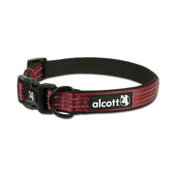Alcott Adventure Collar Red – Reflective Adjustable Collar, Medium Size, Durable Design
