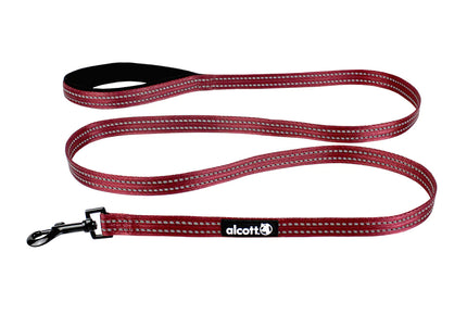 Alcott Adventure Leash 180cm Red – Reflective Tape, Lightweight and Durable Design