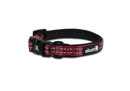 Alcott Adventure Collar Red – Reflective Adjustable Collar, Medium Size, Durable Design