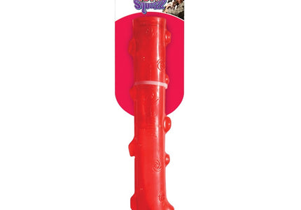 KONG Squeezz Stick Medium – Durable Red Rubber Toy with Squeaker, 17.8cm