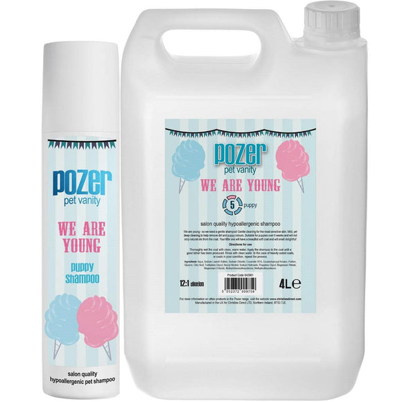 Pozer We Are Young Puppy Shampoo – Gentle Concentrate, 1:12 Dilution, 4L Bottle