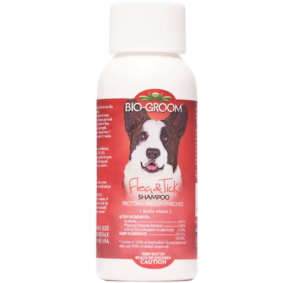 Bio-Groom Flea & Tick Insect Shampoo – Gentle Cleansing Formula, 59ml Bottle