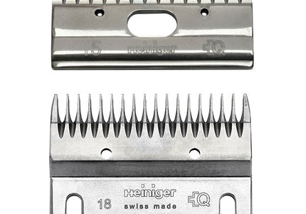 Heiniger 18/15 Blade Set – Precision Steel Blades, 2–4mm Cutting Height, Ideal for Thick Curly Coats