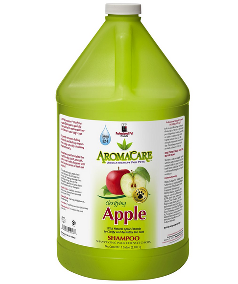 PPP AromaCare Clarifying Apple Shampoo – Concentrated 1:32 Formula, Cleanses and Brightens Coat, 3.8L