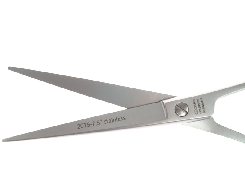 Gotta Solingen Straight Grooming Scissors 7.5in – One-Sided Micro-Bevel, Precision Cutting