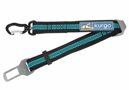 Kurgo Direct to Seatbelt Swivel Tether – Adjustable Dog Car Seat Belt with Swivel Carabiner, Blue