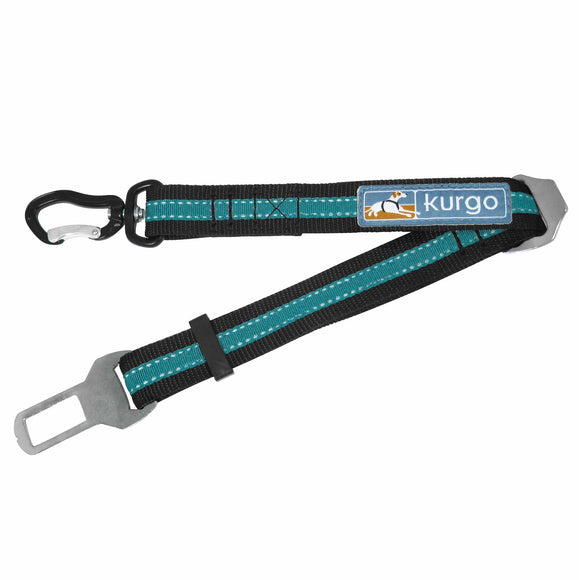 Kurgo Direct to Seatbelt Swivel Tether – Adjustable Dog Car Seat Belt with Swivel Carabiner, Blue