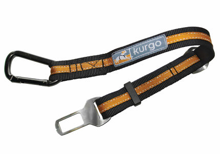 Kurgo Direct to Seatbelt Tether – Adjustable Blue Car Restraint, Secure Travel Safety Strap