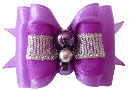 Blovi Bow Pouf – Decorative Purple Grooming Bow with Soft Satin Finish