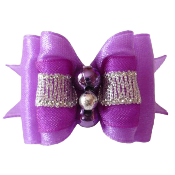 Blovi Bow Pouf – Decorative Purple Grooming Bow with Soft Satin Finish