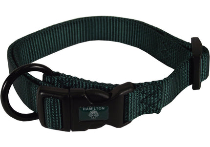 Hamilton Classic Adjustable Nylon Collar 25mm – Smooth Fit, Durable Black Design for Medium and Large Breeds