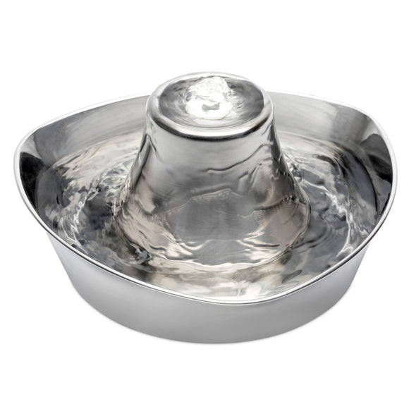 PetSafe Seaside Stainless Steel Fountain – 1.8L Durable Water Dispenser with Hygienic Design