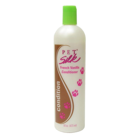 Pet Silk French Vanilla Conditioner 473ml – Moisturizing Concentrate with Gentle Vanilla Scent, Sensitive Skin Formula