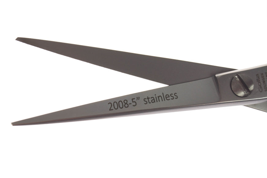 Gotta Solingen 5" Straight Grooming Scissors – One-Sided Micro-Grinding, Precision Cut