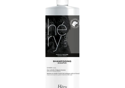 Hery Shampooing Poils Noirs – Color-Enhancing Black Coat Shampoo, 1L Bottle, Intensifies Shine