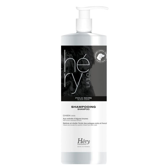 Hery Shampooing Poils Noirs – Color-Enhancing Black Coat Shampoo, 1L Bottle, Intensifies Shine