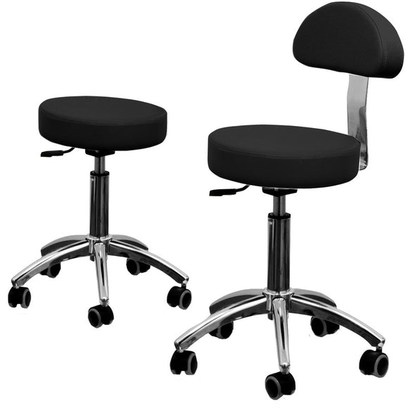Gabbiano AM 304 Grooming Chair – Adjustable Black Stool with Backrest, Ergonomic Design