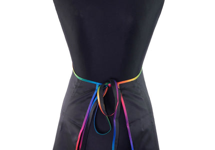 Waterproof Grooming Apron – Adjustable Design with Pocket and Rainbow Trim, Durable Protection