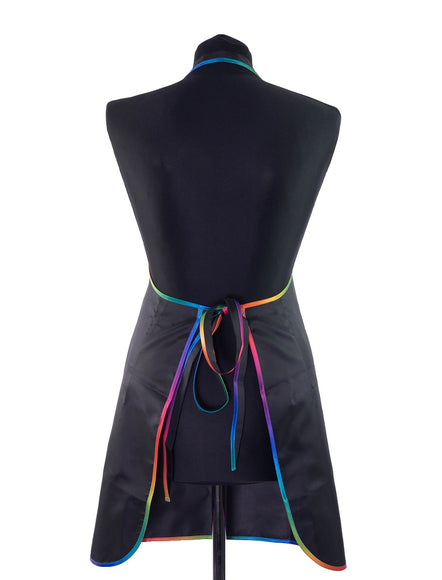 Waterproof Grooming Apron – Adjustable Design with Pocket and Rainbow Trim, Durable Protection